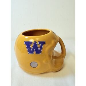 Vtg Ceramic Football Yellow Mug/ Cup Washington HUSKIES